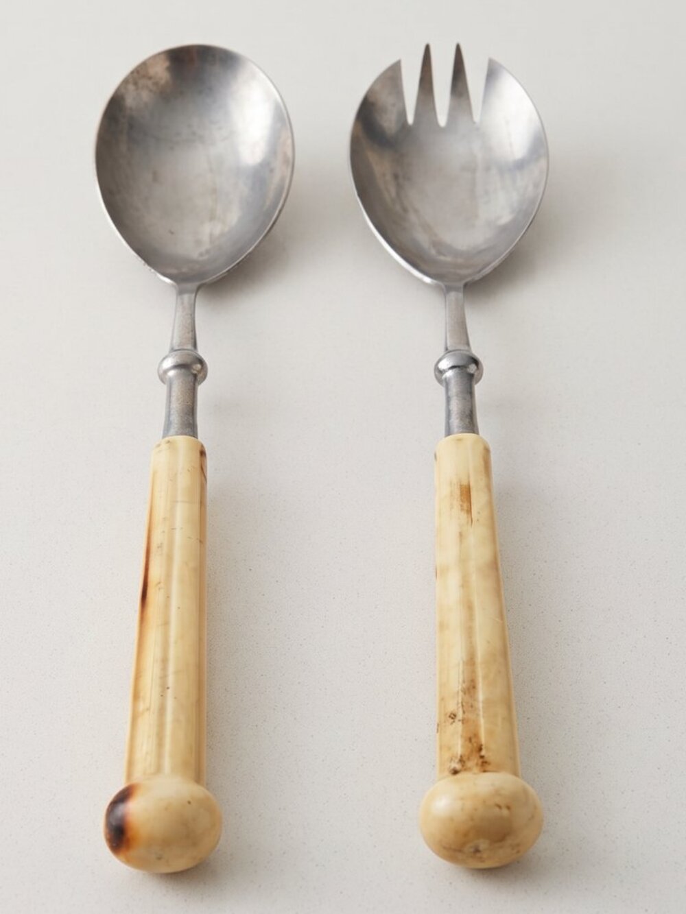 Vintage Oxford Hall 1973 Stainless Japan Salad Serving Spoon Fork Set 12"